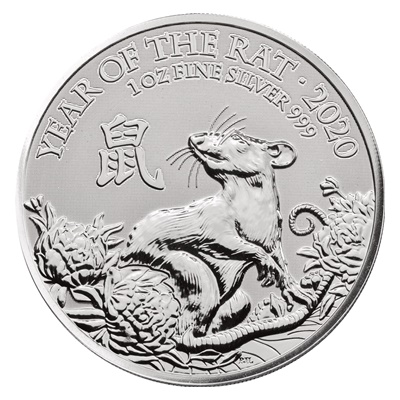 2020 1oz Silver Lunar Year of the RAT - Click Image to Close